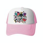 Cappello con visiera in spugna con stampa graffiti, stampa su richiesta (rosa chiaro)
