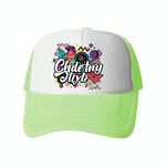 Cappello con visiera in spugna con stampa graffiti, stampa su richiesta (verde menta)