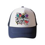 Cappello con visiera in spugna con stampa graffiti, stampa su richiesta (blu navy)
