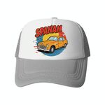 Cappello con visiera in spugna stampata con stampa su richiesta (grigio)