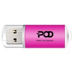 POD Colorful Metal USB 2.0 Flash Drive Stampa su richiesta, Memoria: 16 GB (Rosa rossa)