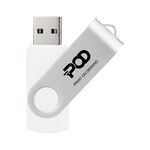 POD Colorful Metal Rotating USB 2.0 Flash Drive Stampa su richiesta, Memoria: 64 GB (Bianco)