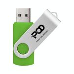POD Colorful Metal Rotating USB 2.0 Flash Drive Stampa su richiesta, Memoria: 64 GB (verde)
