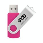 POD Colorful Metal Rotating USB 2.0 Flash Drive Stampa su richiesta, Memoria: 256 GB (Rosa rossa)