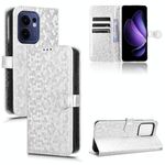 Per OPPO Reno13 F 4G / 5G Custodia in pelle con trama a nido d'ape (argento)