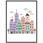 Dipinto decorativo del castello con cornice PS Stampa su richiesta, dimensioni: 15x20 cm