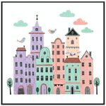 Dipinto decorativo del castello con cornice PS Stampa su richiesta, dimensioni: 30x30 cm