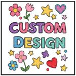 Disegno di bambino dipinto decorativo con cornice PS stampa su richiesta, dimensioni: 40x40 cm