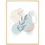 Dipinto decorativo di foglie fresche con cornice in lega di alluminio, stampa su richiesta, dimensioni: 15x20 cm