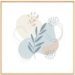 Dipinto decorativo di foglie fresche con cornice in lega di alluminio, stampa su richiesta, dimensioni: 80x80 cm