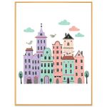 Dipinto decorativo del castello con cornice in lega di alluminio, stampa su richiesta, dimensioni: 15x20 cm