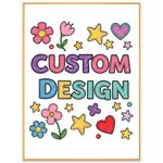 Disegno di bambino dipinto decorativo con cornice in lega di alluminio stampa su richiesta, dimensioni: 15x20 cm