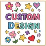 Disegno di bambino dipinto decorativo con cornice in lega di alluminio stampa su richiesta, dimensioni: 40x40 cm