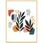 Dipinto decorativo con foglie astratte con cornice in lega di alluminio, stampa su richiesta, dimensioni: 15x20 cm