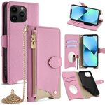 Per iPhone 13 Pro Crossbody Chain Fishtail Litchi Custodia per telefono in pelle (marrone)