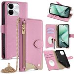Per vivo iQOO Z9x Crossbody Chain Fishtail Litchi Custodia in pelle per telefono (rosa)