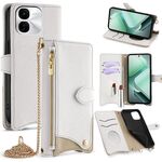Per vivo iQOO Z9x Crossbody Chain Fishtail Litchi Custodia in pelle per telefono (bianco)