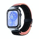 Per Huawei Watch Fit3 cinturino in metallo spazzolato con cornice argentata (nero pesca)