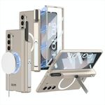 Per Samsung Galaxy Z Fold6 GKK Custodia pieghevole MagSafe integrata per telefono con custodia per penna, penna non inclusa (grigio titanio)