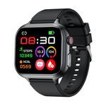 TK17 1.91 pollici Schermo Orizzontale Cinturino in Silicone Smart Watch Supporta ECG Elettrocardiogramma (Nero)