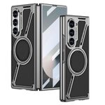 Per Samsung Galaxy Z Fold6 GKK Custodia per telefono MagSafe a forma di Z in pelle galvanica integrata (nera)