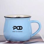 Tazza per acqua con pancia grande in ceramica stampata POD Stampa su richiesta (azzurro cielo)