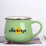 Tazza da acqua con pancia grande in ceramica stampata Cilokikus Stampa su richiesta (verde)