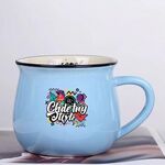 Tazza per acqua con pancia grande in ceramica stampata con graffiti Stampa su richiesta (azzurro cielo)