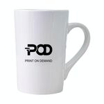 Tazza per acqua in ceramica bianca conica stampata POD Stampa su richiesta