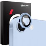 Per iPhone 16e NORTHJO Pellicola protettiva per obiettivo della fotocamera CD con anello in metallo in vetro temperato (blu)