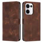 Per OPPO Reno13 5G Global Dream Triangle Custodia in pelle con cordino (marrone)