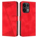 Per OPPO Reno13 Pro Global Dream Triangle Custodia in pelle per telefono con cordino (rosso)