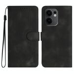 Per OPPO Reno13 F 4G / 5G Custodia in pelle con motivo a cuore (nero)