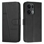 Per OPPO Reno13 Pro 5G Custodia per telefono in pelle con fibbia con texture di vitello con cuciture globali (nero)