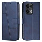 Per OPPO Reno13 Pro 5G Custodia per telefono in pelle con fibbia con texture di vitello con cuciture globali (blu)