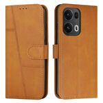 Per OPPO Reno13 Pro 5G Custodia per telefono in pelle con fibbia con texture di vitello con cuciture globali (giallo)