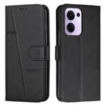 Per OPPO Reno13 F 5G / 4G Custodia per telefono in pelle con fibbia e texture in vitello con cuciture (nero)