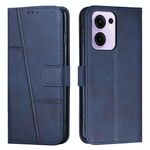 Per OPPO Reno13 F 5G / 4G Custodia per telefono in pelle con fibbia e texture in vitello con cuciture (blu)