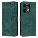 Per OPPO Reno13 Pro Custodia per telefono in pelle con motivo a strisce Global Skin Feel con cordino lungo (verde)