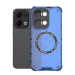 Per OPPO Reno13 5G Custodia antiurto per telefono con anello magnetico a nido d'ape globale (blu)