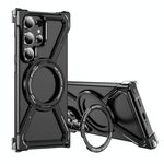 Per Samsung Galaxy S24 Ultra 5G Custodia antiurto per telefono con airbag magnetico MagSafe in lega di titanio (nero)