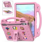 Per Lenovo Xiaoxin Pad Pro 12.7 2025 Custodia per tablet antiurto in EVA con supporto per bambini (rosa)