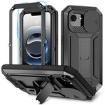 Per iPhone 16e R-JUST Custodia per telefono con supporto impermeabile IP54 Life con fotocamera scorrevole (nero)