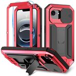 Per iPhone 16e R-JUST Custodia per telefono con supporto impermeabile IP54 Life con fotocamera scorrevole (rosso)
