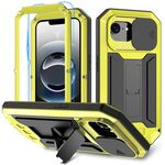Per iPhone 16e R-JUST Custodia per telefono con supporto impermeabile IP54 Life con fotocamera scorrevole (giallo)