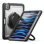 Per iPad Pro 11 2022 / Air 10.9 2022 Custodia per tablet ibrida a nido d'ape con supporto per maniglia e cinturino (trasparente)