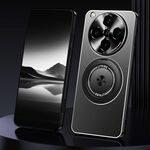 Per OPPO Find X8 Pro Supporto rotante Custodia per telefono in metallo satinato (nero)