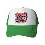 Cappello con visiera in spugna con stampa alfabeto arancione, stampa su richiesta (verde)