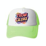 Cappello con visiera in spugna con stampa alfabeto arancione, stampa su richiesta (verde menta)
