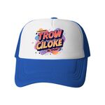 Cappello con visiera in spugna con stampa alfabeto arancione, stampa su richiesta (blu)